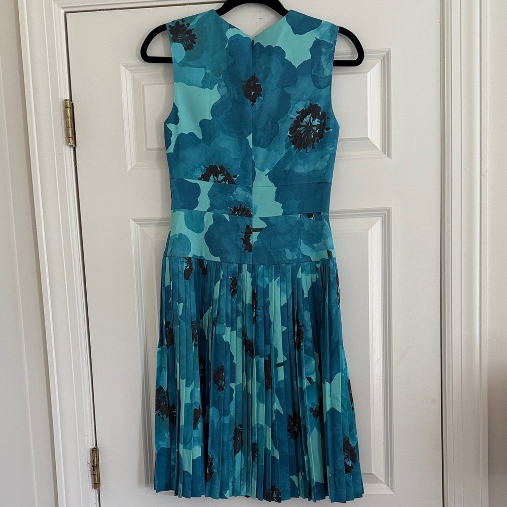 Lela Rose Teal Floral Dress sz 2 - Picture 7 of 9